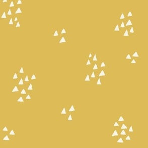 Block Print Triangles in Goldenrod Yellow and Ivory