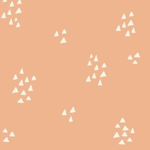Block Print Triangles in Salmon Pink and Ivory