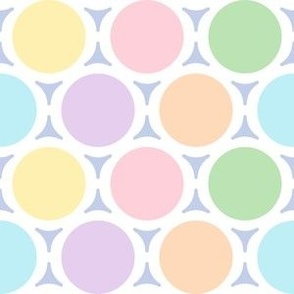 modern simple graphic geometric pastel 2 inch circles baby nursery blender gender neutral multicolor soft pastel grid shapes