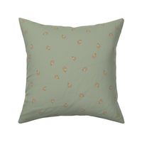 Acorns in Army Green with Soft Taupe, Brown, Khaki and Goldenrod 