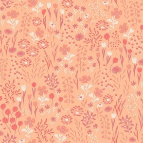 Micro Ditsy Florals Peach Fuzz Monochromatic