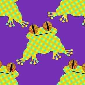 Cosmic Frog on Purple Repeat Pattern