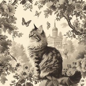Tabby cat on georgian background