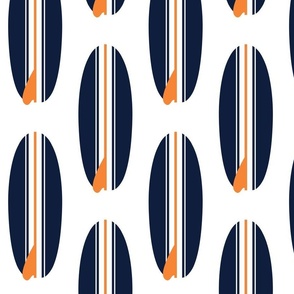 Navy Blue and Orange Classic Surfboards -Large Size