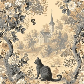 Gray kitty on Georgian background