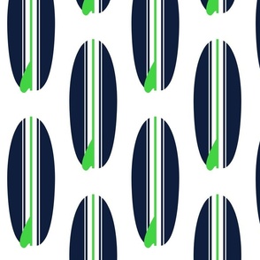 Navy Blue and Lime Green Classic Surfboards -Large Size