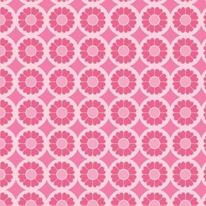 Pink Circle Flower Small Scale Geometric Coordinate