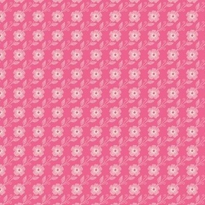 Diagonal Doodle Floral Cream on Bright Pink coordinate