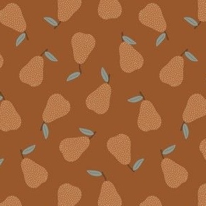 Tossed Pears {on Leather Brown} Boho Fruit Toss