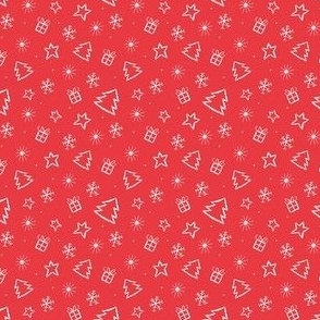 Small Ditsy Christmas Red Blender Filler Fabric