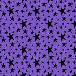 Halloween Stars Black on Purple (2x2)