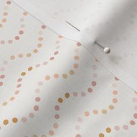 Mini Dotted Waves Golden | Easter Spring Colorful Dots in Wavy Lines