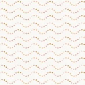Mini Dotted Waves Golden | Easter Spring Colorful Dots in Wavy Lines