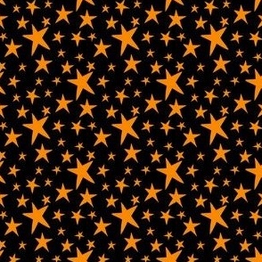 Halloween Stars Orange on Black (2x2)