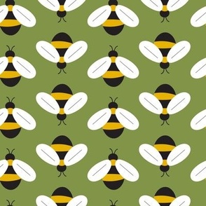 Medium // Beasley: Cute Flying Garden Bees - Green