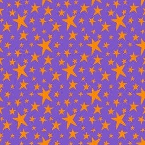 Halloween Stars Orange on Purple (2x2)