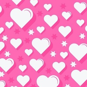 3D Hearts - Pink