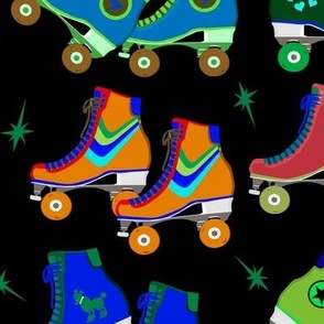 roller skates dark 12 in repeat
