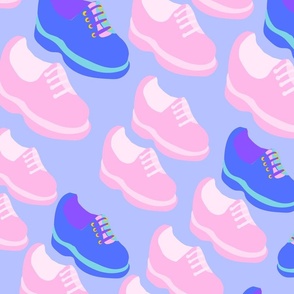 Blue and Pink Shoes