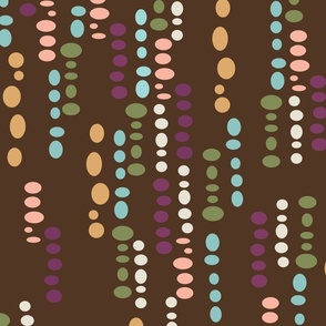 Geometric Polka dots on a brown background