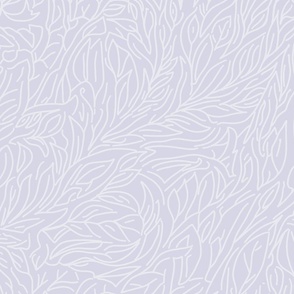 abtract leaves, multiderectional line art  pastel lavender on lilac