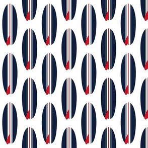 Navy Blue, White and Red Classic Surfboards -Medium Size  