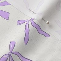 (L) Bright lavender bows on natural - large scale - girls room