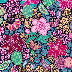 Ditsy Colorful Spring Floral - Large Scale