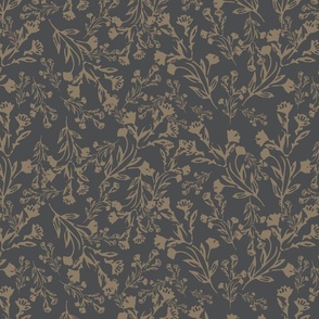 Ethereal Elegance: Climbing Vines in Delicate Beige on Tranquil Gray - A Timeless Botanical Spoonflower Pattern for Chic Interior Decor and Stylish Home Textiles