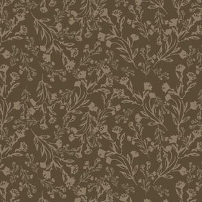 Tranquil Harmony: Climbing Vines in Beige on Olive Green - A Nature-Inspired Spoonflower Pattern Infusing Serenity into Home Interiors and Decor