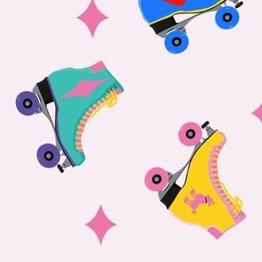 Roller skate stripe colorful 12 inch repeat