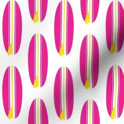 Hot Pink and Yellow Classic Surfboards -Small Size