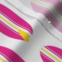 Hot Pink and Yellow Classic Surfboards -Small Size