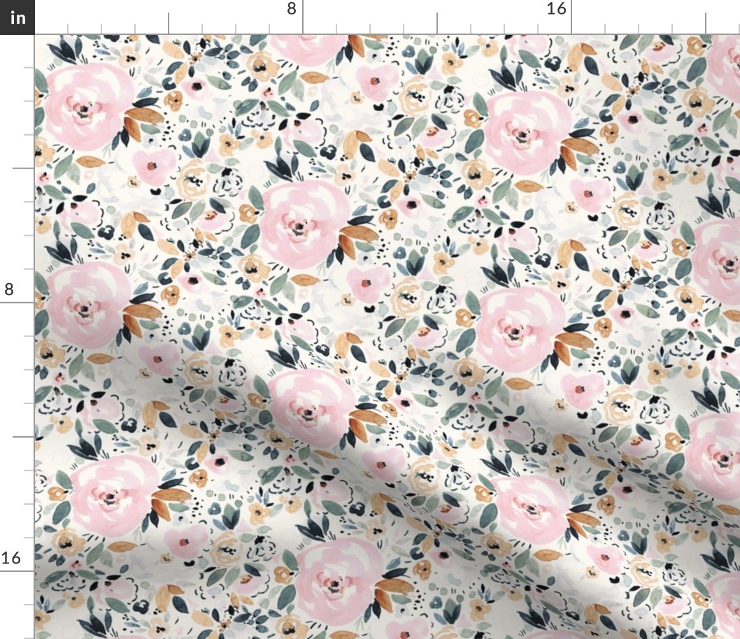 Joni floral 12in fabric 24 in wallpaper
