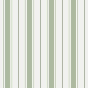 Coastal Stripes - Sage Green on White