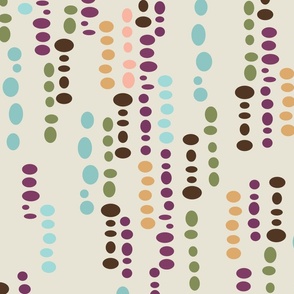 Geometric Polka Dots on Cream white background