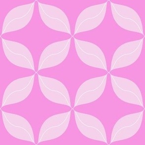 Leaf Lattice Geometric Floral Pink on pink