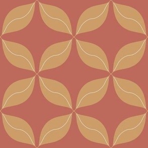Leaf Lattice Geometric Floral Caramel on brown