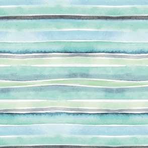 Watercolor Abstract Earth, Air, and Water Horizontal Stripes