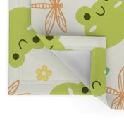 Friendly Frog and Dragonfly with Flower | Large Scale