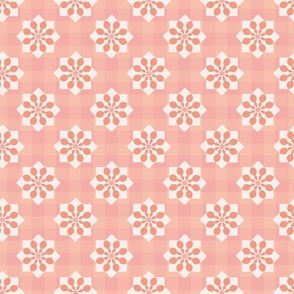 geometric pink flowers