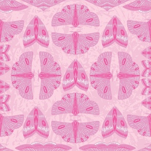 Large - Moth Stripes - Rose Pink and Bubble Gum on Blush Pink