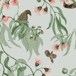  Woodland Feathered Friends in sage green
