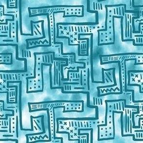Sketchy Maze Map - Blue