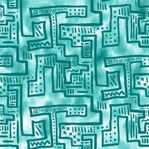 Sketchy Maze Map - Turquoise