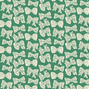  Vintage Bows light forest green background small size