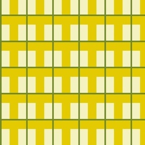 First Picknick - yellow - modern Scandinavian grid - perfect for a warm plain or a tea towels or table cloths - jonquil