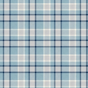 Textured checkered pattern, light grey and blue background.
