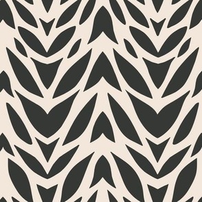 Abstract Zebra Cutout Floral - Dark Grey - Small