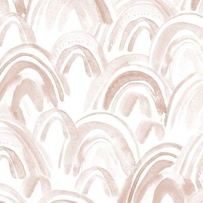 Neutral tan magic rainbows in pastel shades - watercolor earhty pattern for nursery b173-3